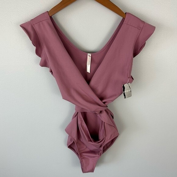 Free People Movement Streamline Ballet Wrap Bodysuit NWT Size Large - Picture 4 of 16